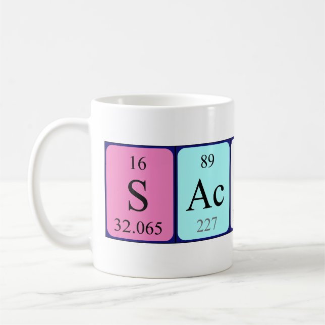 Sachin periodic table name mug (Left)