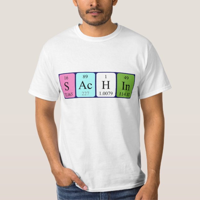 Sachin periodic table name shirt (Front)