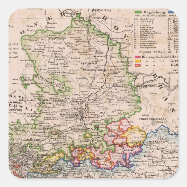 Sachsen, Anhalt Square Sticker (Front)