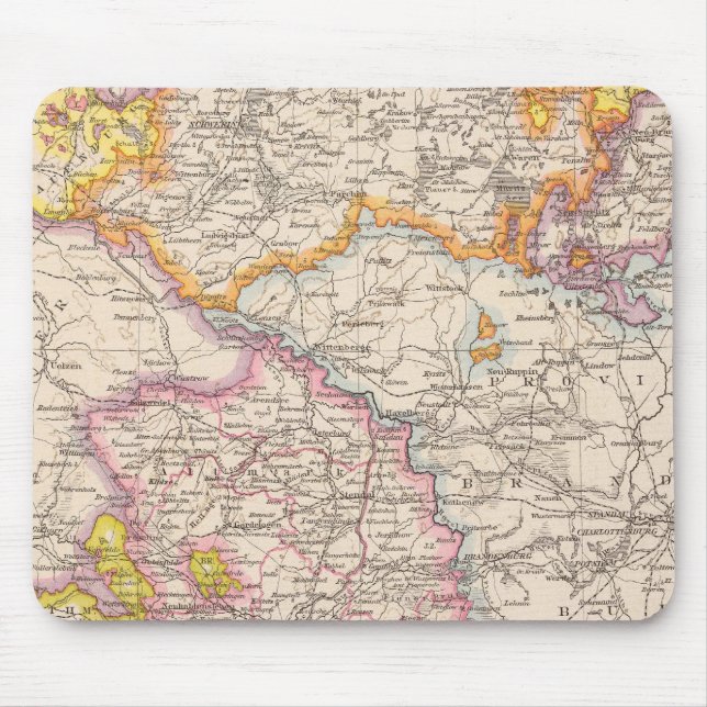 Sachsen, Mecklenburg, Anhalt Atlas Map Mouse Mat (Front)