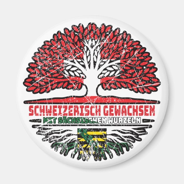 Sachsen Sächsisch Schweizer Schweiz Baum Wurzel Magnet (Front)