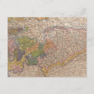 Sachsen, Thuringische Staaten Atlas Map Postcard