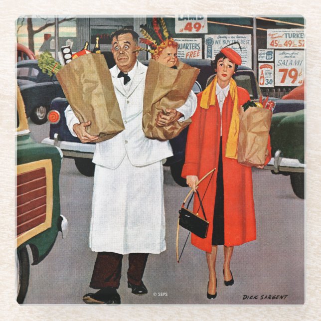 Sack Full of Trouble Glass Coaster (Front)