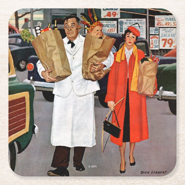 Sack Full of Trouble Square Paper Coaster (Front)