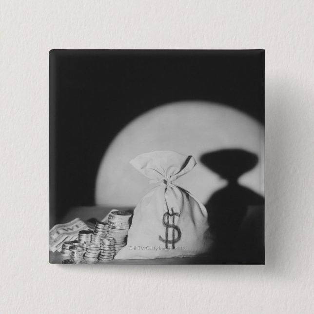 Sack of Money 15 Cm Square Badge (Front)