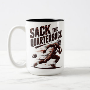 Sack The Quarterback Two-Tone Coffee Mug