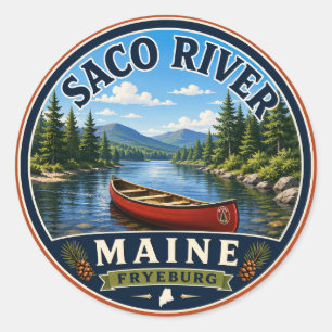 Saco River Fryeburg Maine Round Sticker