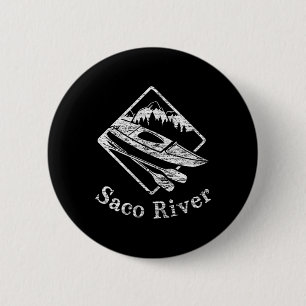 Saco River Kayak Kayaking Boating Rapids Canoe Pad 6 Cm Round Badge
