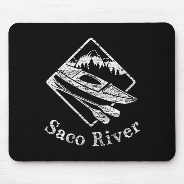 Saco River Kayak Kayaking Boating Rapids Canoe Pad Mouse Mat (Front)