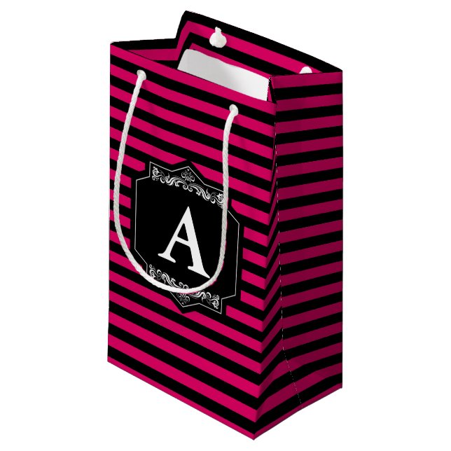 Sacola Presents Pink Monogram Small Gift Bag (Front Angled)