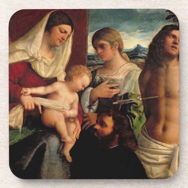 Sacra Conversatione with SS. Catherine, Sebastian Coaster (Front)