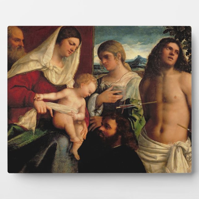 Sacra Conversatione with SS. Catherine, Sebastian Plaque (Front)
