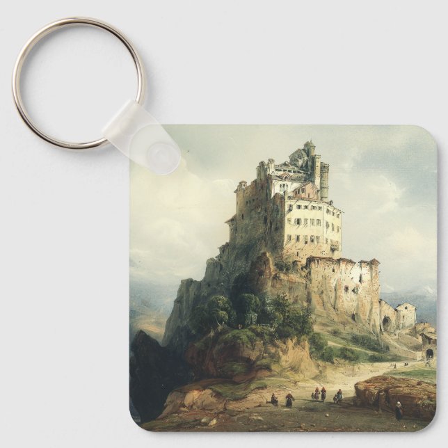 Sacra di San Michele Monastery Alpine Art Key Ring (Front)