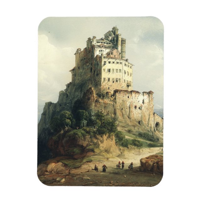 Sacra di San Michele Monastery Alpine Art Magnet (Vertical)