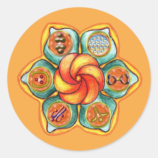 Sacral Chakra Mandala Classic Round Sticker (Front)