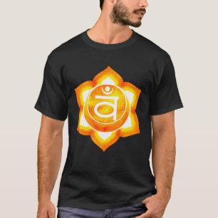Sacral Chakra Orange Watercolor Om Mandala Lotus T-Shirt