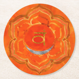 Sacral chakra -  Svadhisthana Round Paper Coaster