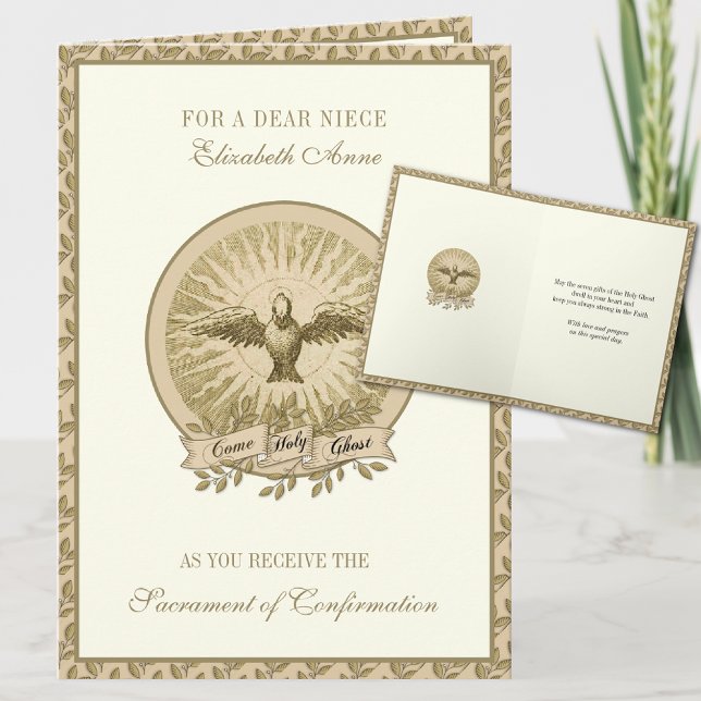 Sacrament Confirmation Holy Ghost Niece Holiday Card (Creator Uploaded)
