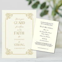 Sacrament Confirmation Scripture Gold Holy Card --