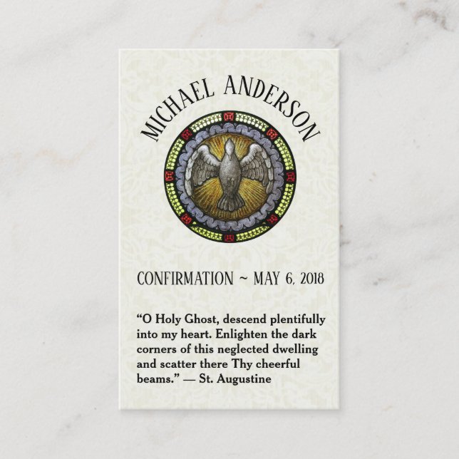 Sacrament Confirmation Stained Glass Holy Cards (Front)