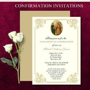 Sacrament of Confirmation Boy Religious Catholic  Invitation