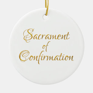 Sacrament of Confirmation Golden 3D Look Ceramic Tree Decoration