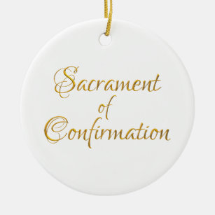 Sacrament of Confirmation Golden 3D Look Ceramic Tree Decoration