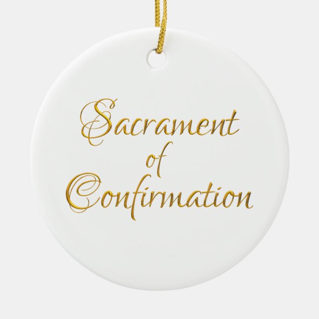 Sacrament of Confirmation Golden 3D Look Ceramic Tree Decoration (Front)