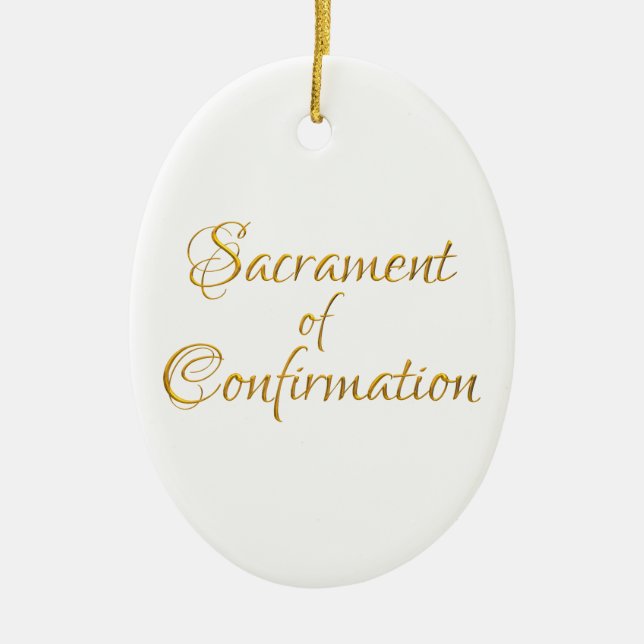Sacrament of Confirmation Golden 3D Look Ceramic Tree Decoration (Front)