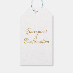 Sacrament of Confirmation Golden 3D Look Gift Tags
