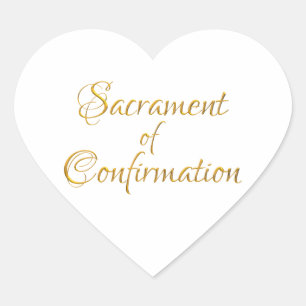 Sacrament of Confirmation Golden 3D Look Heart Sticker