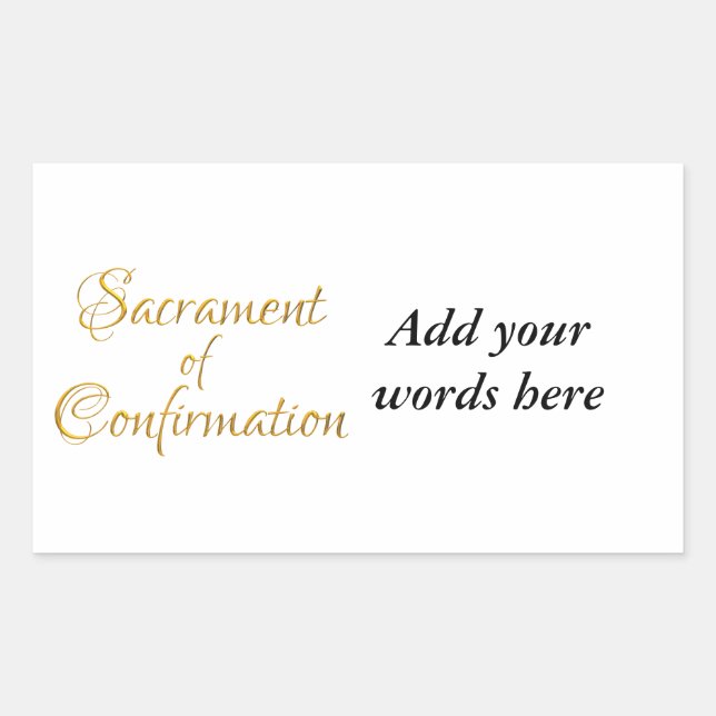 Sacrament of Confirmation Golden 3D Look Rectangular Sticker (Front)