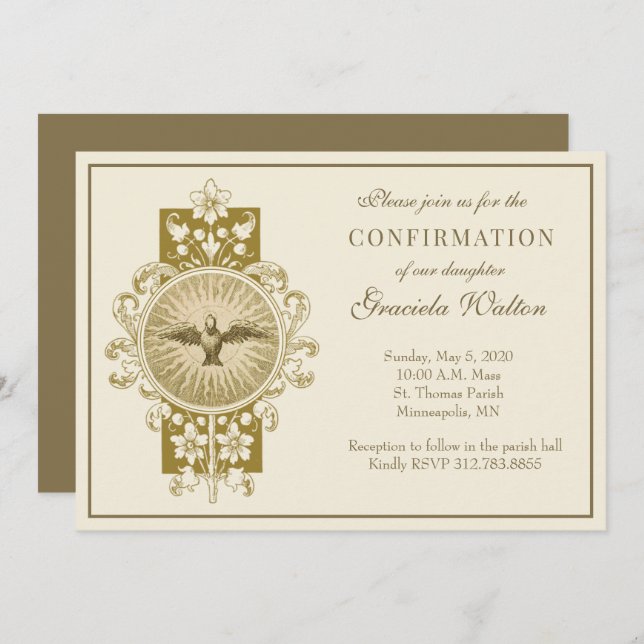  Sacrament of Confirmation Holy Spirit Scripture  Invitation (Front/Back)