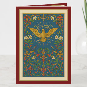Sacrament of Confirmation Prayer Green Gold  Holiday Card