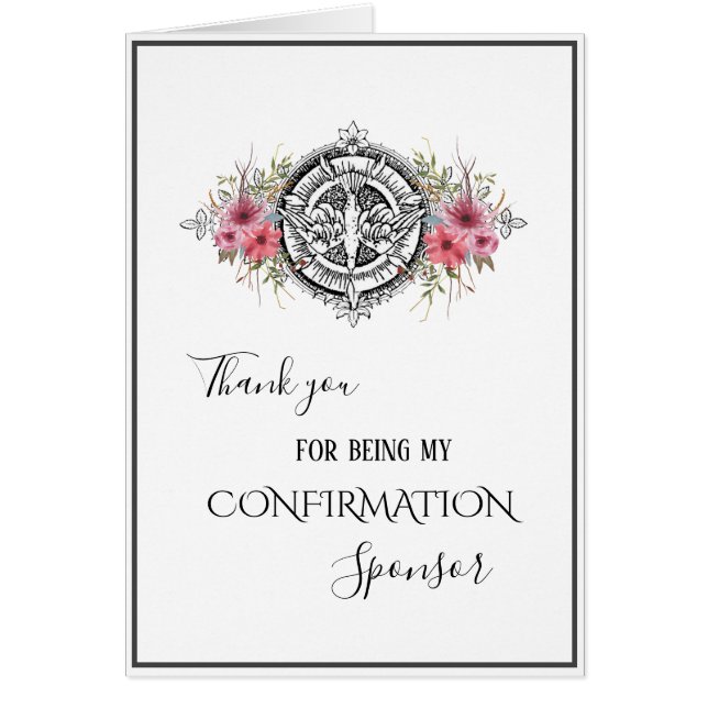 Sacrament of Confirmation Religious Sponsor (Front)