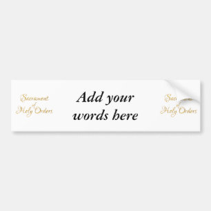 Sacrament of Holy Orders Golden 3D Look Bumper Sticker