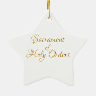 Sacrament of Holy Orders Golden 3D Look Ceramic Tree Decoration