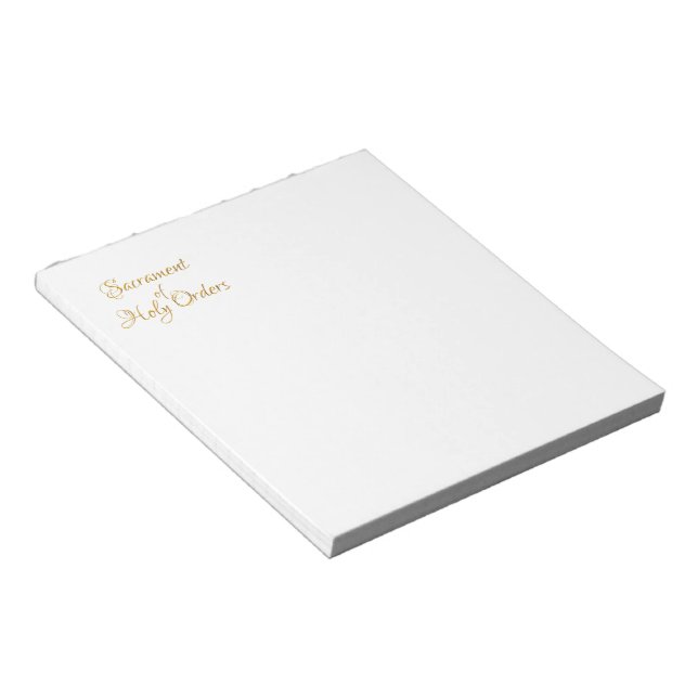 Sacrament of Holy Orders Golden 3D Look Notepad (Angled)