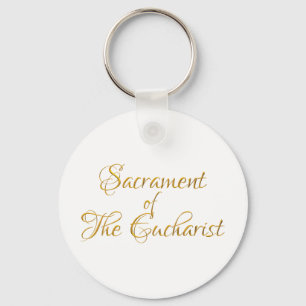 Sacrament of The Eucharist Golden 3D Look Key Ring