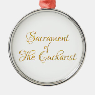 Sacrament of The Eucharist Golden 3D Look Metal Tree Decoration