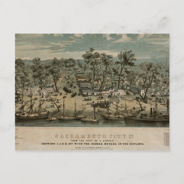 Sacramento 1850 postcard (Front)