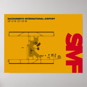 Sacramento Airport (SMF) Diagram Poster