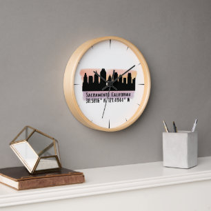 Sacramento CA City Skyline   Clock
