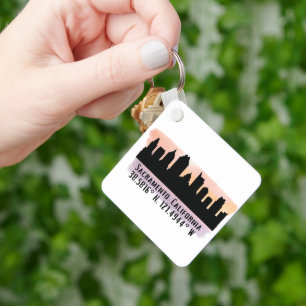 Sacramento CA City Skyline   Key Ring