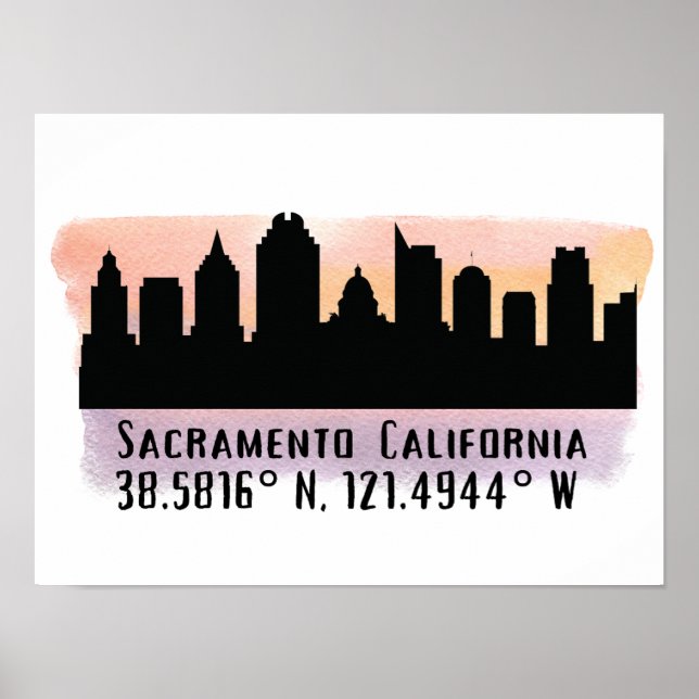 Sacramento CA City Skyline   Poster (Front)