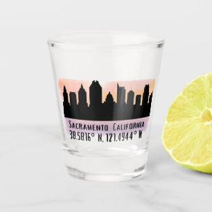 Sacramento CA City Skyline Shot Glass