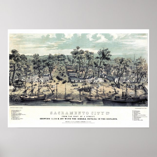 Sacramento California 1850  Vintage Poster (Front)
