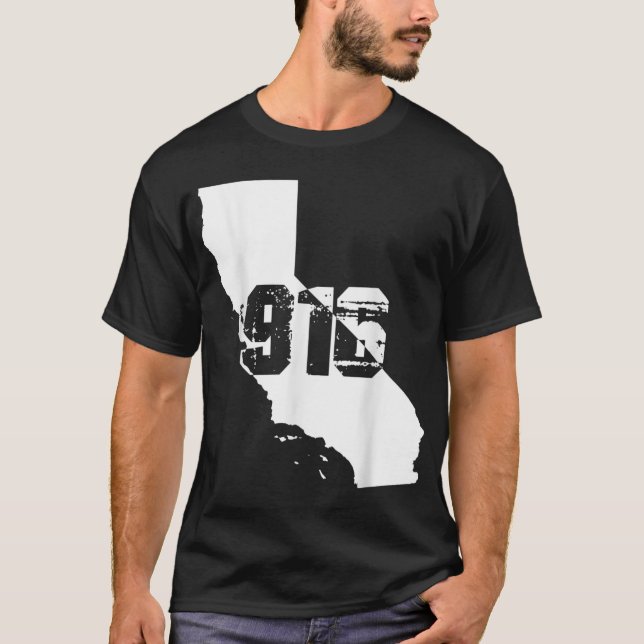 Sacramento California 916 Area Code T-Shirt (Front)