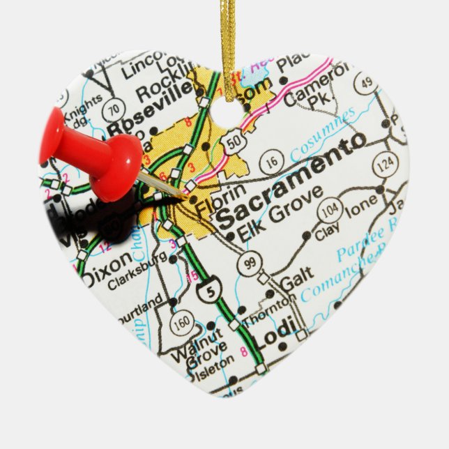 Sacramento, California Ceramic Tree Decoration (Front)