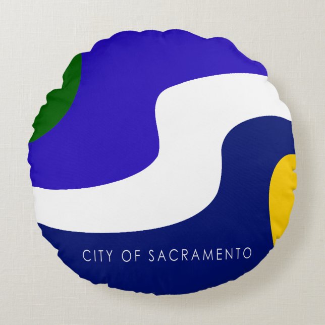 Sacramento (California) City flag Round Cushion (Front)
